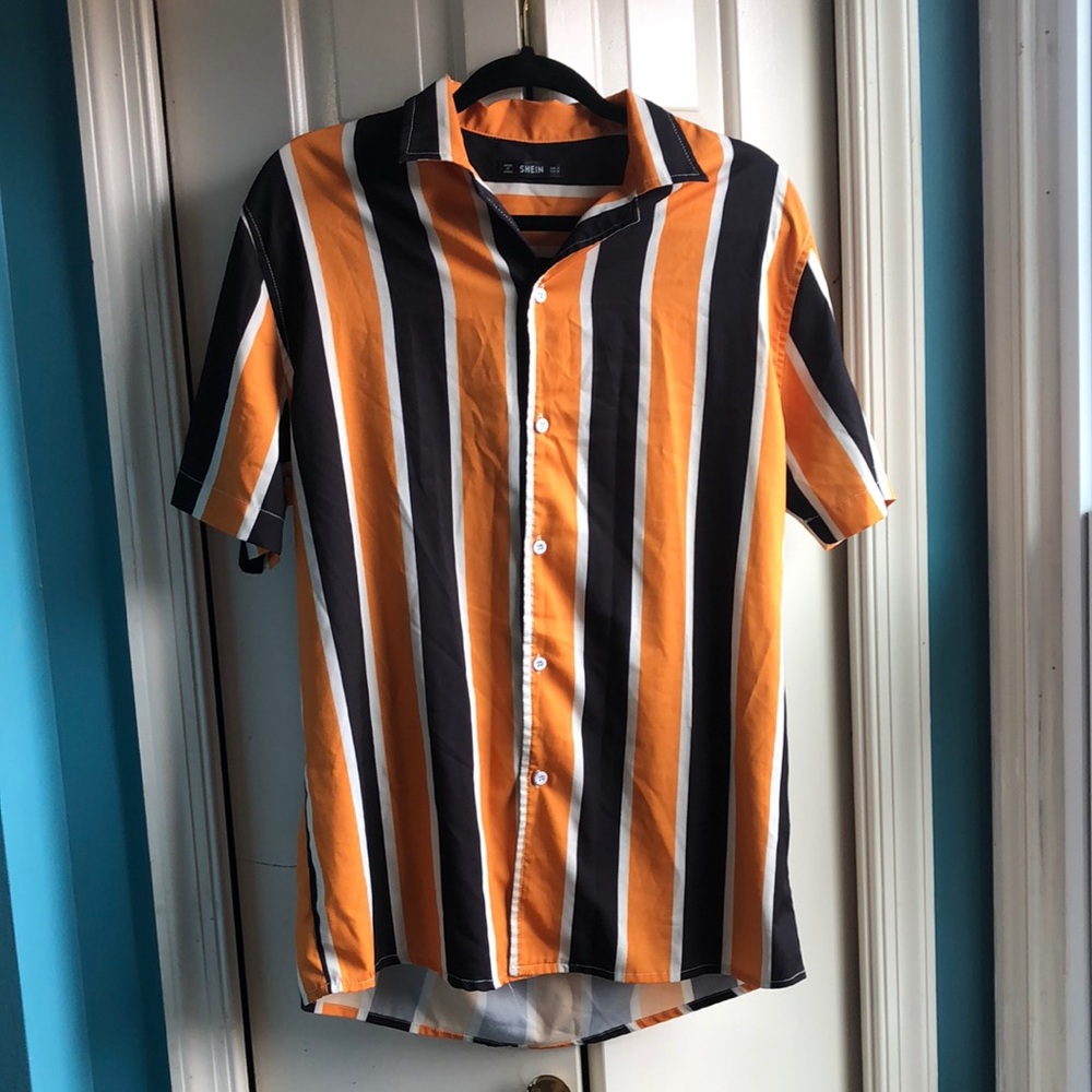 Striped SHEIN Button Up